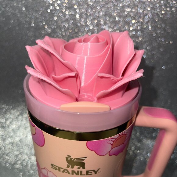 3D Rose Tumbler Topper that fit the new Barbie x Stanley 80s Peaches n Cream lid - Picture 5 of 6